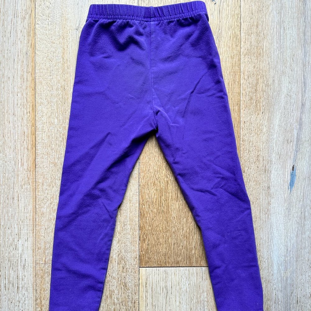 Hanna Andersson- Girls Leggings- Dark Purple-4T